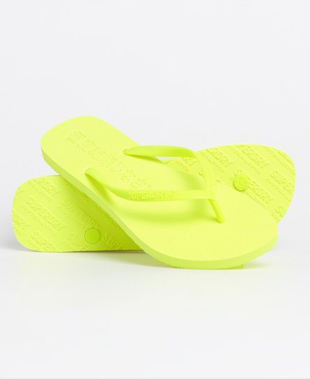 Superdry Women’s Super Sleek Fluro Flip Flop Yellow / Neon Yellow - Size: S