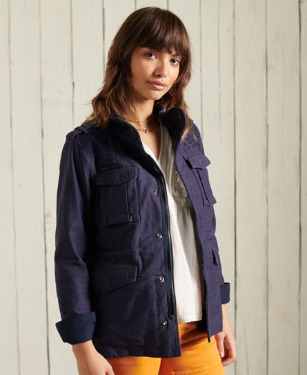 Superdry Women’s Crafted M65 Jacket Navy / Navy Crafted - Size: 10