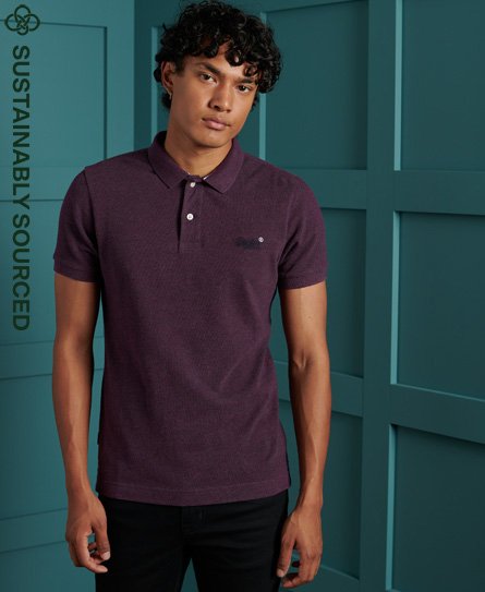 superdry mens classic pique polo shirt