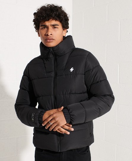 Mens - Non Hooded Sports Puffer Jacket in Black | Superdry