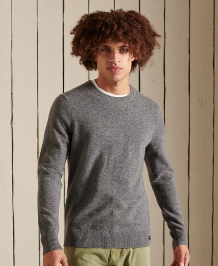 Jersey ligero en lana de cordero con cuello redondo 