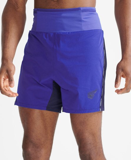 superdry men's sport run premium shorts blau - größe: