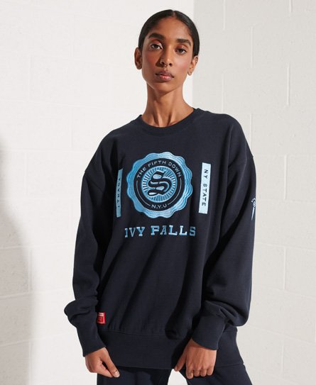 Oversized College sweatshirt met ronde hals en grafische print