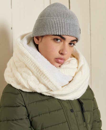 Superdry Women’s Tweed Cable Snood White / Winter White - Size: 1SIZE