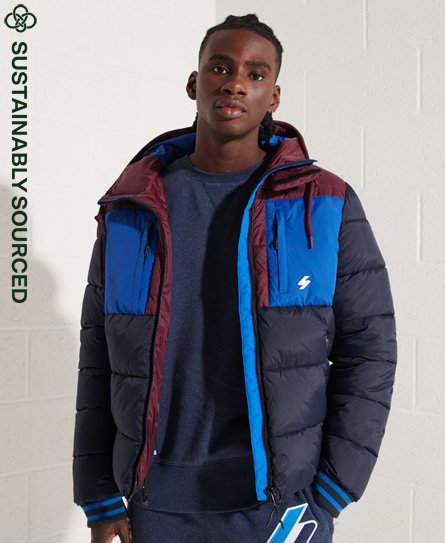 colour block puffer jacket