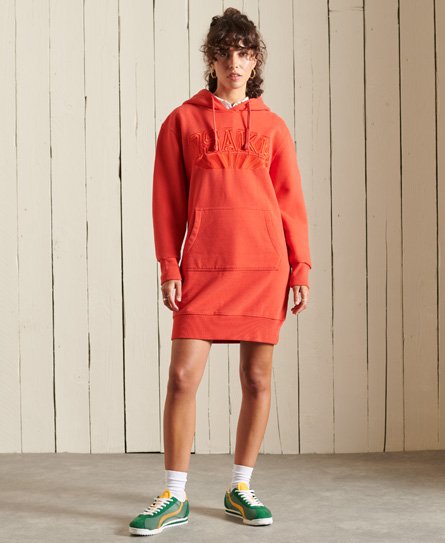 Women's - Tonal City Hoodie Dress in Red | Superdry IE