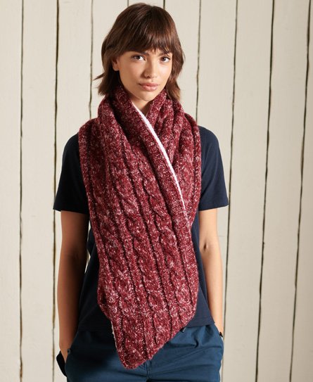 Superdry Women’s Tweed Cable Snood Red / Burgundy Tweed - Size: 1SIZE