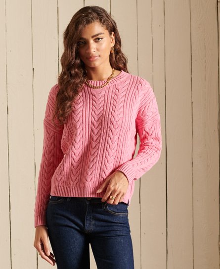 Dropped Shoulder Cable Crew Jumper 