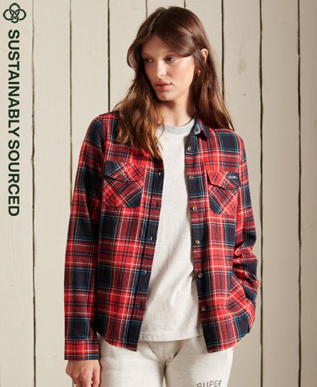 Superdry Women’s Organic Cotton Classic Lumberjack Shirt Red / Kilburn Check Red - Size: 10