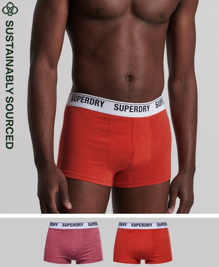 superdry uperdry men's unterhosen aus bio-baumwolle im 2er-pack orange - größe:
