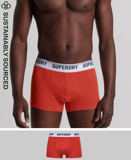 superdry uperdry men's boxershorts aus bio-baumwolle im einzelpack orange - größe: