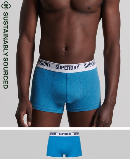 superdry men's boxershorts aus bio-baumwolle im einzelpack blau - größe: