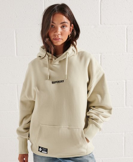 Womens - Micro Logo Oversized Hoodie in Pelican | Superdry UK