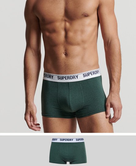 Superdry Men’s Organic Cotton Boxers Single Pack Green / Enamel Green Marl - Size: S