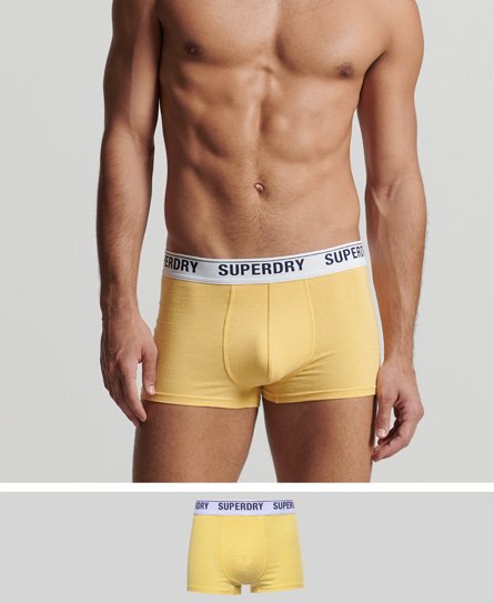 Superdry Men’s Organic Cotton Trunk Single Pack Yellow / Nautical Yellow Marl - Size: L