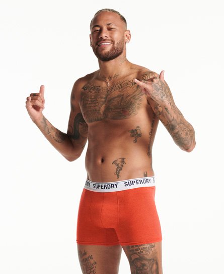 superdry men's boxershorts aus bio-baumwolle im einzelpack orange - größe: