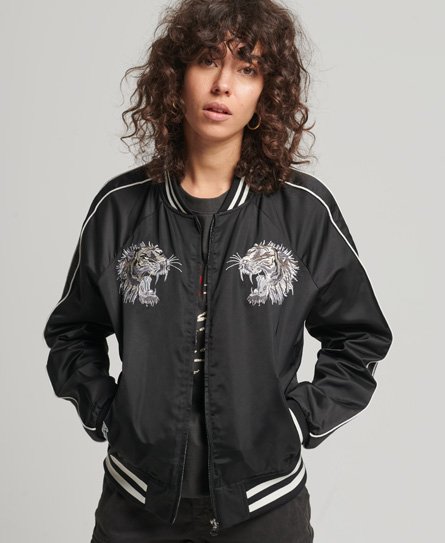 vintage embroidered bomber jacket