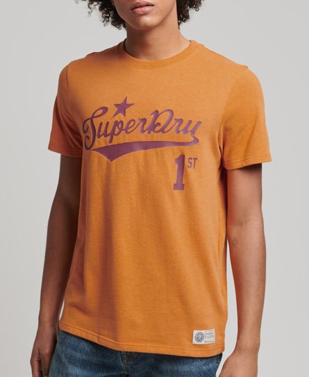 Superdry Men’s Vintage Script Style Collegiate T-Shirt Gold / Thrift Gold Marl - Size: S