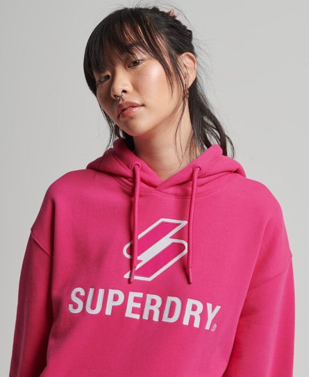 Code oversized hoodie met logo in appliqué