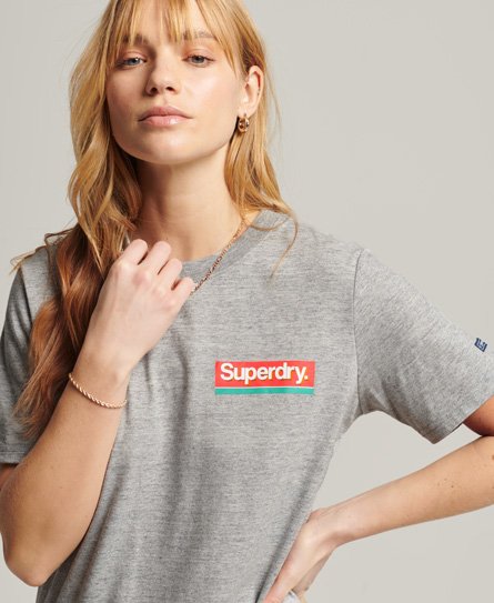 Women’s Vintage Core Logo Seasonal T-Shirt Grey / Athletic Grey Marl - Size: 12 -Superdry