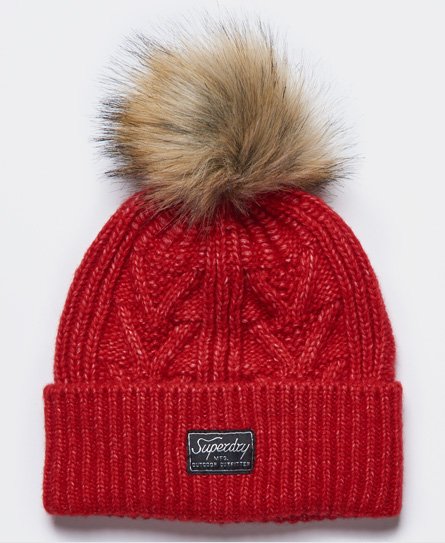 Superdry Women’s Cable Lux Beanie Grey / Flame Marl - Size: 1SIZE