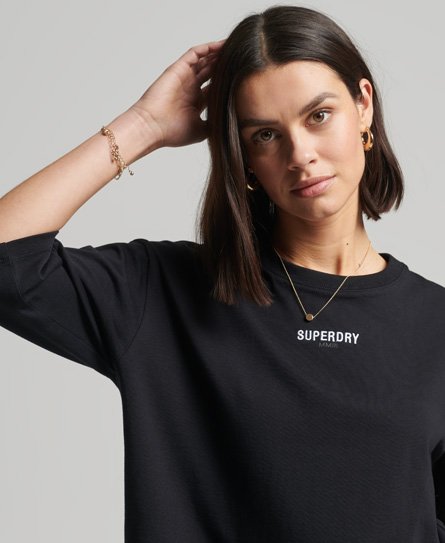 Micro Logo Embroidered Boxy T-Shirt