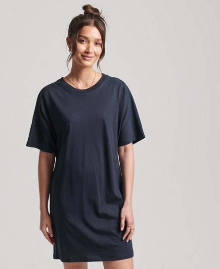 Superdry Women’s Studios Cotton Modal T-Shirt Dress Navy / Eclipse Navy - Size: 10