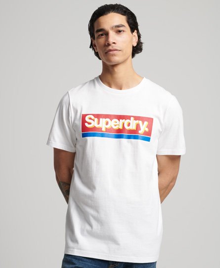 Men\'s Vintage Core Logo Seasonal in Brilliant US Superdry | White T-Shirt