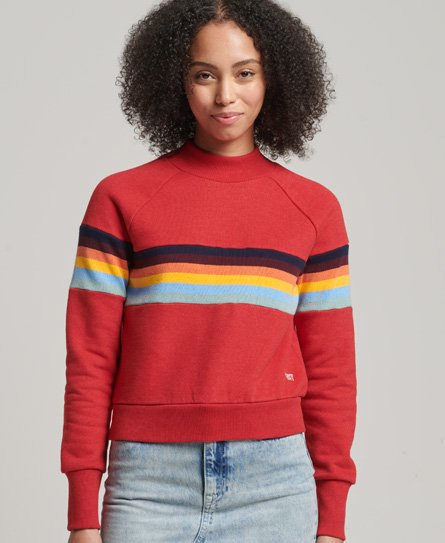 Vintage Cali Stripe Cropped Crew Sweatshirt