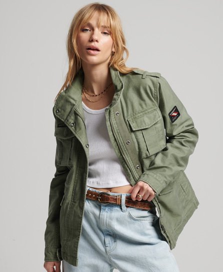 Superdry Women’s Green / Vintage Khaki Vintage M65 Jacket - Size: 14