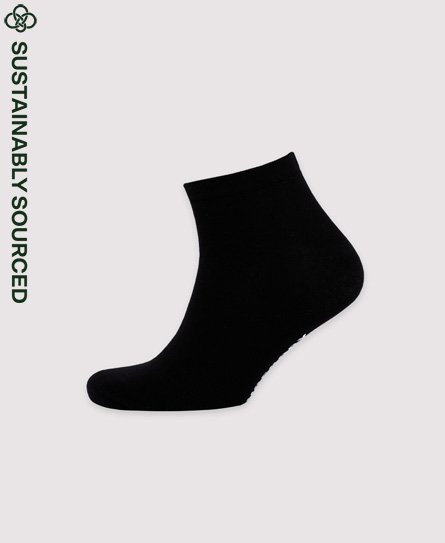 Superdry Men’s Organic Cotton Trainer Socks 3 Pack Black / Black Multipack - Size: XS/S