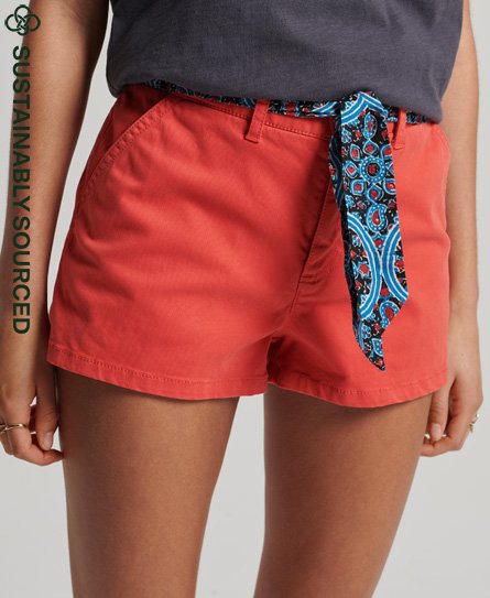 Superdry Women’s Organic Cotton Vintage Chino Hot Shorts Red / Soda Pop Red - Size: 16