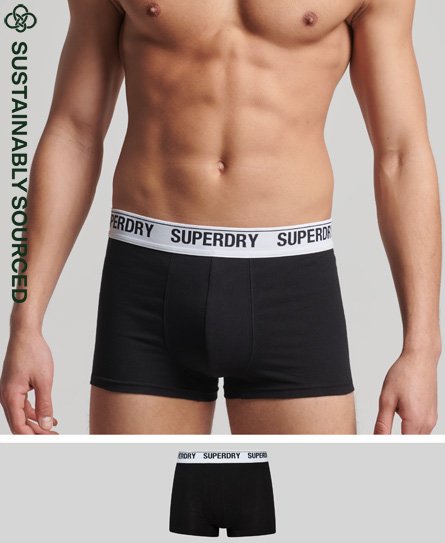 superdry men's boxershorts aus bio-baumwolle im einzelpack schwarz - größe: xxl