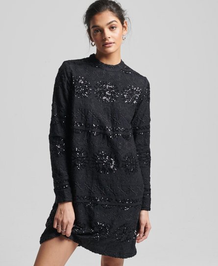 Embroidered Shift Dress