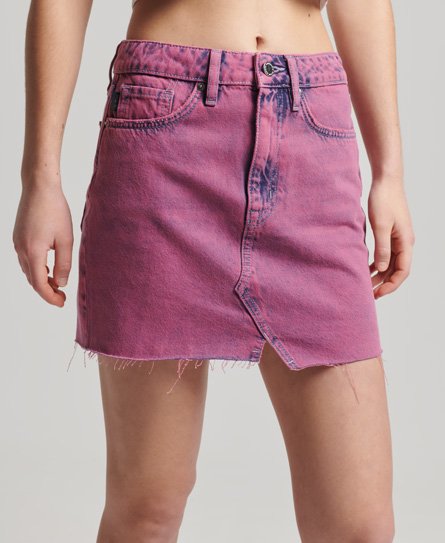 Superdry Women’s Vintage Denim Mini Skirt Pink / Dark Pink Marble - Size: 30