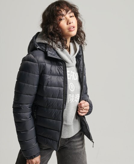 Superdry Women’s Classic Fuji Puffer Jacket Grey / Charcoal - Size: 6