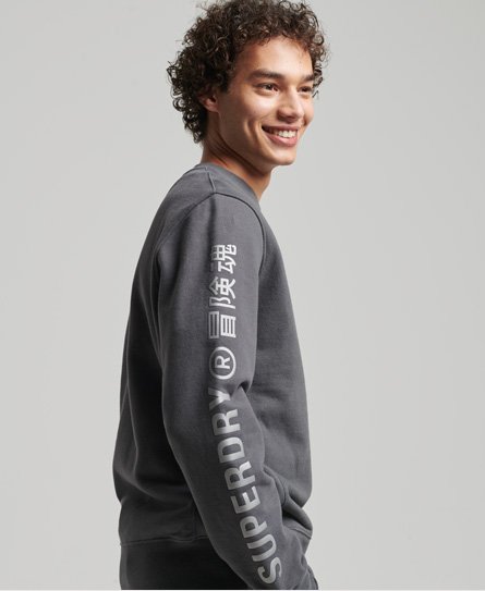 Unisex Code Linear sweatshirt met ronde hals en losse pasvorm