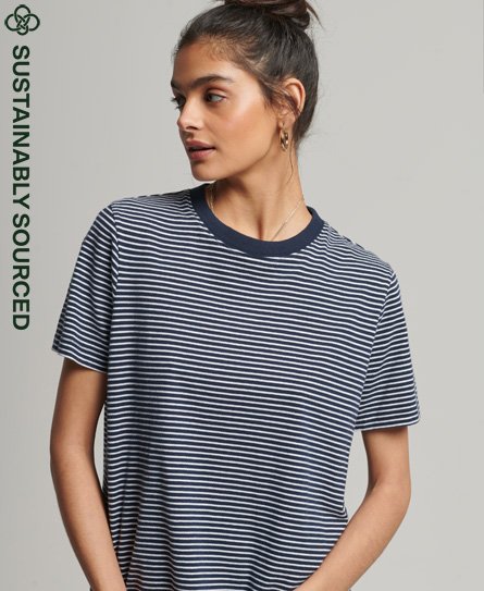 Organic Cotton Vintage Logo Stripe T-Shirt