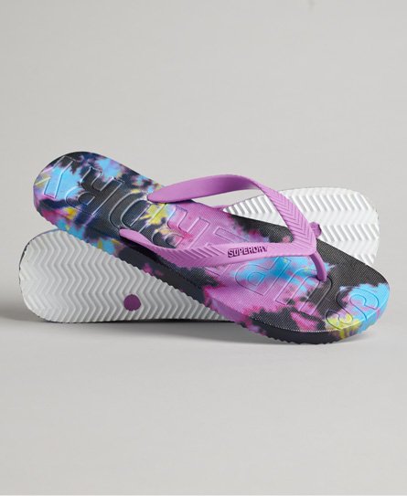 superdry en's code flip-flops mit batikdesign lila - größe: