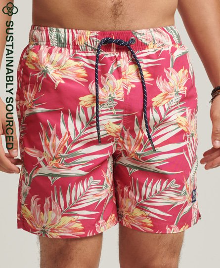 Superdry Men’s Vintage Hawaiian Recycled Swim Shorts Pink / Paradise Pink - Size: S