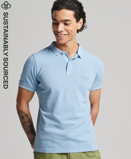 Shirt NEW SIZES Superdry Mens Polo T M & L BLUE
