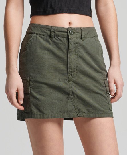 Superdry Women’s Vintage Utility Mini Skirt Khaki / Dark Moss - Size: 12