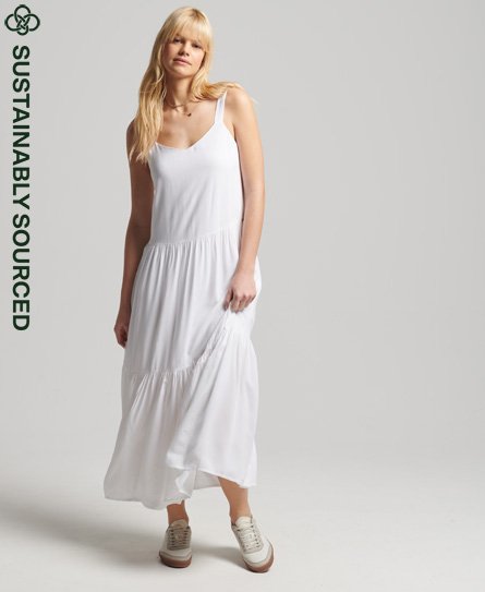 Superdry Women’s Studios Woven Maxi Dress White / Optic - Size: 14