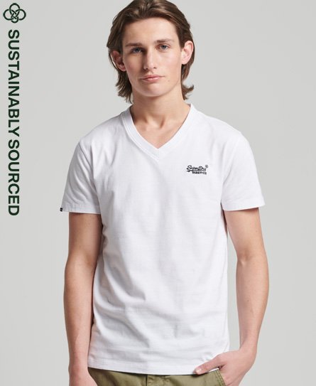 Camiseta con cuello de pico en algodón orgánico Essential