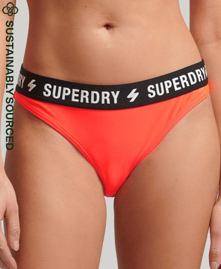Superdry Women’s Recycled Elastic Bikini Briefs Cream / Hyper Fire Coral - Size: 14