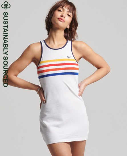 Superdry Women’s Organic Cotton Vintage Stripe Dress White - Size: 10