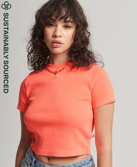 Organic Cotton Essential Fitted Crop T-Shirt