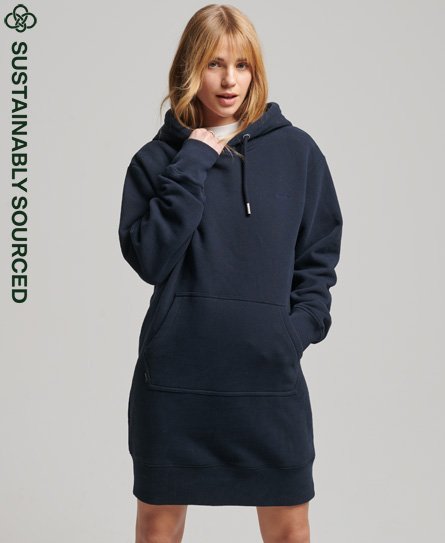 Superdry Women’s Organic Cotton Vintage Logo Hoodie Dress Navy / Eclipse Navy - Size: 8