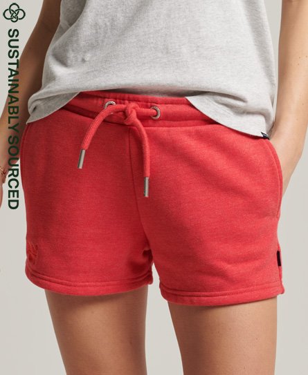 Superdry Women’s Organic Cotton Vintage Logo Jersey Shorts Red / Papaya Red Marl - Size: 14
