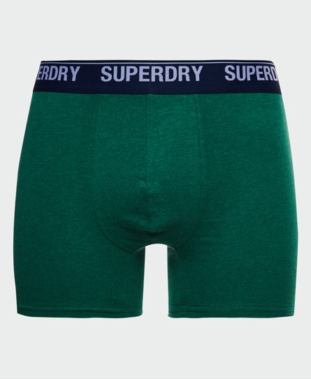 Superdry Men's Organic Cotton Boxer Triple Pack Green / Enamel/Oregon/Bright Green